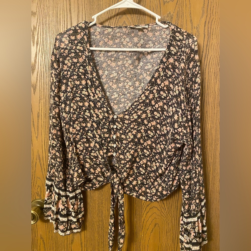Large floral American eagle shirt